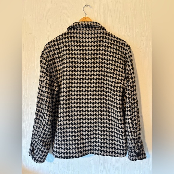 Anine Bing Flynn Houndstooth Woven Knit Collared Button Down Jacket Coat Shacket - Picture 12 of 17